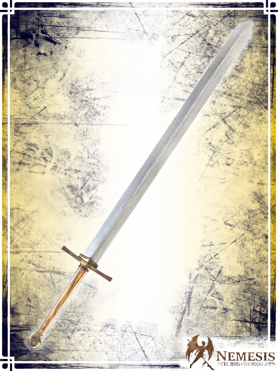 Templar's Sword Swords Ateliers Nemesis - Artisan Notched Brass Bastard Wooden Handle