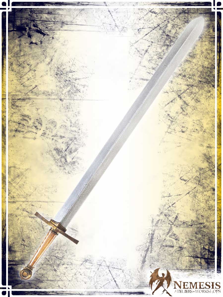 Templar's Sword Swords Ateliers Nemesis - Artisan Notched Brass Long Wooden Handle