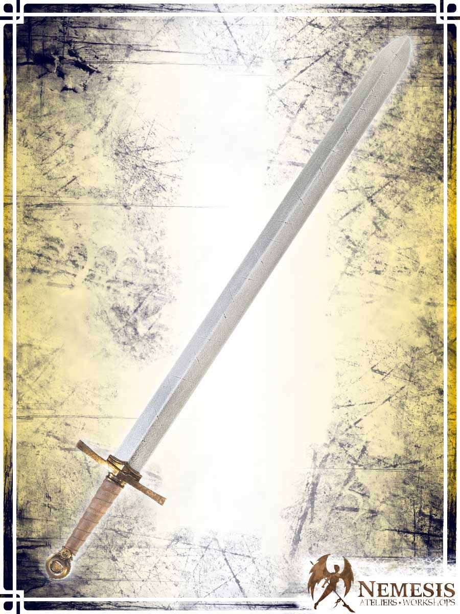 Templar's Sword Swords Ateliers Nemesis - Artisan Notched Brass Long Wood|Leather Handle