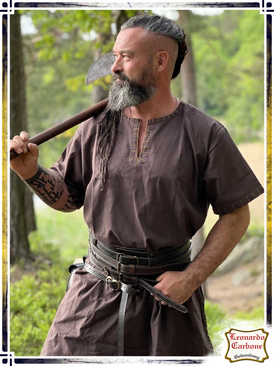 Theobald Short Sleeve Viking Tunic - Brown