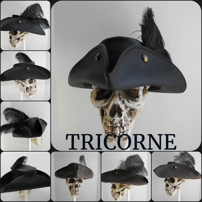 Tricorn Leather Hats Atelier Wotan Brown Medium 