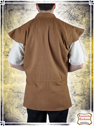 Vest with Shoulders Vests Leonardo Carbone Tobacco 3XLarge 