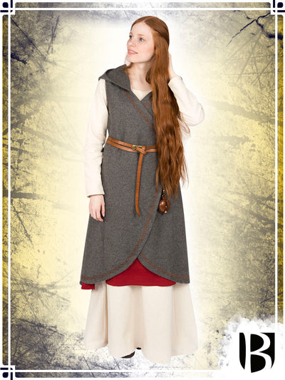 Wrap Wool Dress Myrana Surcots & Vests Burgschneider Dark Grey Small|Medium 